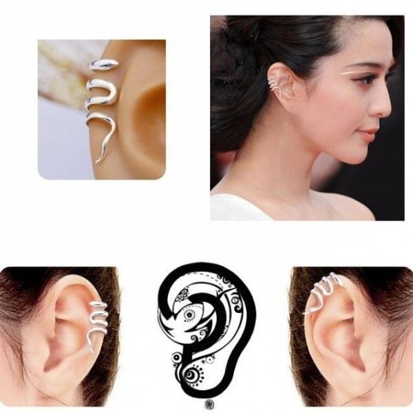 Steel earring clip with curls. Артикул: IXI29555