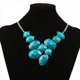 Necklace with big stones, blue
