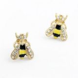Earrings bee with rhinestones