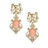 Earrings with rhinestones and stone