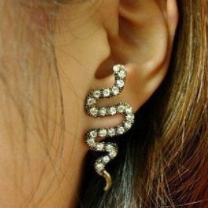 Earrings snake with rhinestones. Артикул: IXI30143