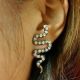 Earrings snake with rhinestones