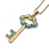 An elegant necklace in the shape of a key