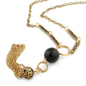 Beautiful necklace with black stone. Артикул: IXI30216