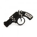 Кольцо черное револьвер со стразами по оптовой цене