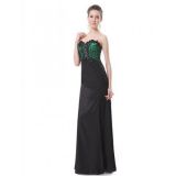 Bodycon Black Strapless Dress with Green Top