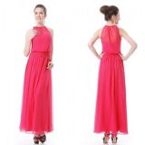 Sleeveless pink light evening dress