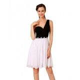 Charming one shoulder dress in black and light