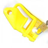 Yellow silicone chastity device