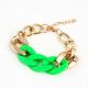 Golden bracelet with colorful woven