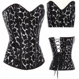 Corset with black and white pattern