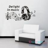 РАСПРОДАЖА! Виниловая наклейка - Delight in music по оптовой цене