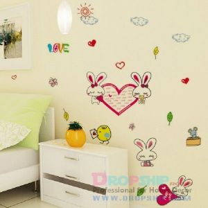 SALE! Vinyl decal - Love rabbits. Артикул: IXI37256