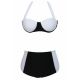 Black and white high waist swimsuit