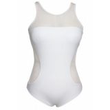 Original white swimsuit with sheer panels