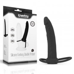 Double Penis Anal Plug Silicone Fantasy Double Prober