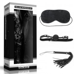 Set for sexual bdsm games Deluxe Bondage Kit (mask, gag, whip)