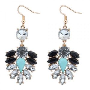 Bohemian earrings with rhinestones. Артикул: IXI40015