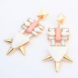 Earrings with geometric rivets