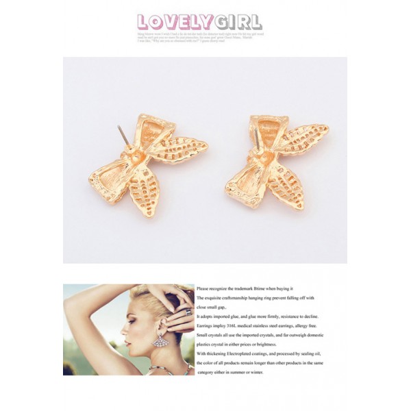 Zolotistye earrings - Bows. Артикул: IXI40049