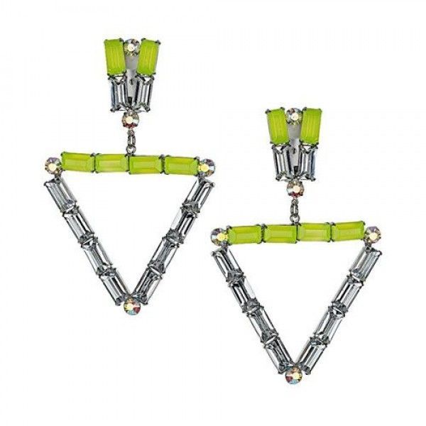Triangular earrings with rhinestones. Артикул: IXI40167