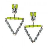 Triangular earrings with rhinestones