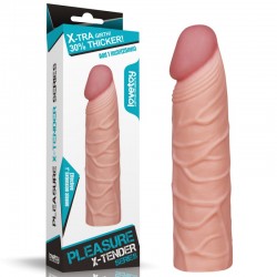 Супер реалистичная удлиняющая телесная насадка на пенис Pleasure X Tender Penis Sleeve