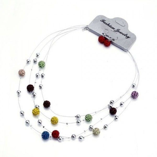 Набор из ожерелья и серьг разноцветный. Артикул: IXI40243