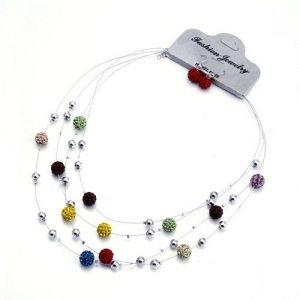 Set of necklace and earrings multi-colored. Артикул: IXI40243