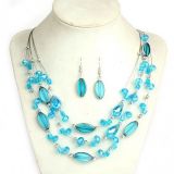 Set with blue stones