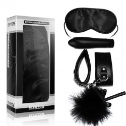 Set for sexual bdsm games Deluxe Bondage Kit (mask, vibrator, handcuffs, tickler)