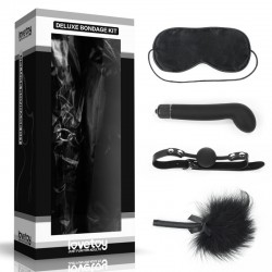 Set for sexual bdsm games Deluxe Bondage Kit (mask, g-vibrator, gag, tickler)