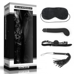 Set for sexual bdsm games Deluxe Bondage Kit (mask, g-vibrator, gag, whip)