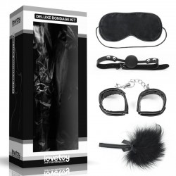 Set for sexual bdsm games Deluxe Bondage Kit (mask, gag, handcuffs, tickler)