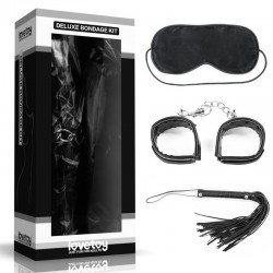 Set for sexual bdsm games Deluxe Bondage Kit (mask, handcuffs, whip)