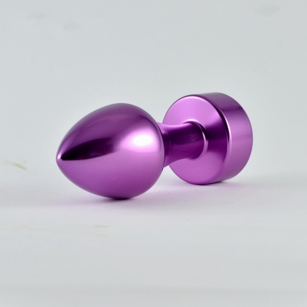 Butt plug purple with transparent stone Rosebud Aluminum. Артикул: IXI40373
