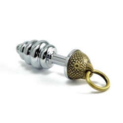 Metal anal plug with bronze rings