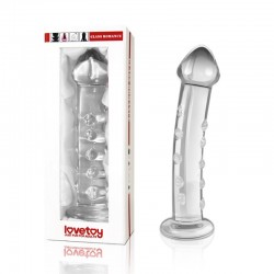 Glass dildo with pimples transparent Glass Romance