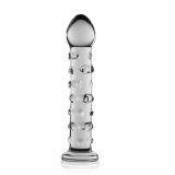 Transparent glass dildo with pimples Glass Romance