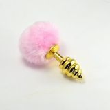 Anal gold tube spiral with pompom