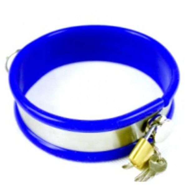 Stainless Steel Neck Collar Adjustable LARGE SIZE BLUE. Артикул: IXI40513
