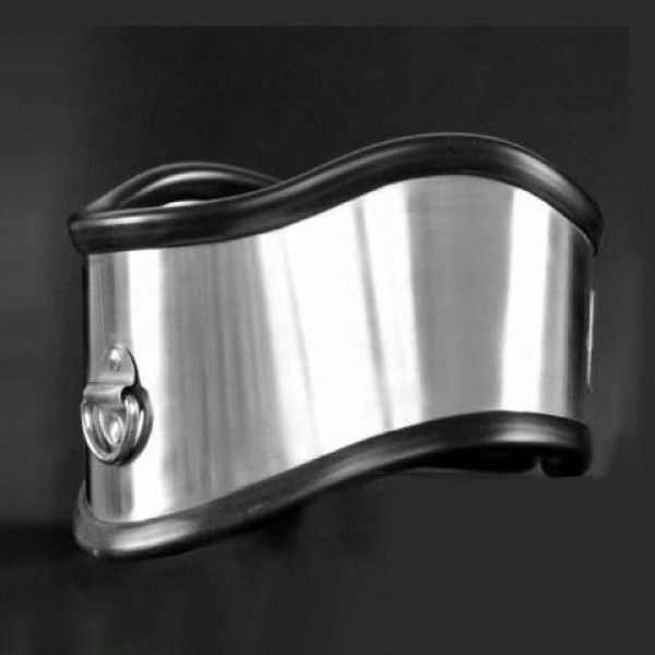 Unisex Adjustable Stainless Steel and Rubber Sub Collar Posture BDSM Collars SMALL SIZE. Артикул: IXI40515