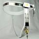 Female Adjustable Curve-T Stainless Steel Premium Chastity Belt with Locking Cover Removable WHITE