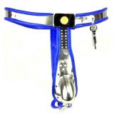    Model-T Stainless Steel Premium Chastity Device Blue   