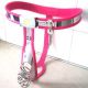Male Fully Adjustable Curve-T Stainless Steel Premium Chastity Belt with Jail House Cage PINK