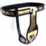 TITANIUM GOLD Male Fully Adjustable Model-T Stainless Steel Premium Chastity Belt