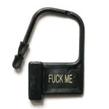 Plastic locks for chastity belts, black with numbers FUCK ME, 10 pieces