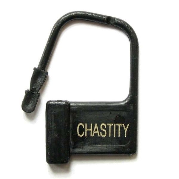Замки пластиковые для поясов верности, черные с номерами CHASTITY, 10 штук. Артикул: IXI40596