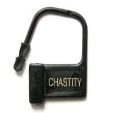 Plastic locks for chastity belts, black with CHASTITY numbers, 10 pieces