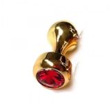 Golden Aluminum Jeweled Anal Plug